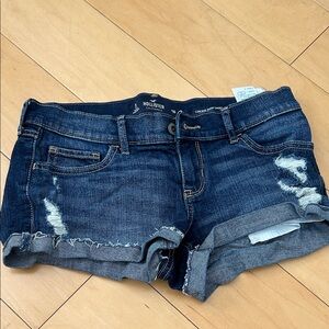 Hollister Women's Dark Blue Jean Shorts